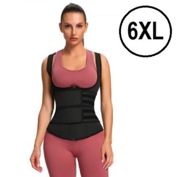 Nwot - Women’s Workout Vest With Double Belts In Black. Size: 6xl. - Picture 2 of 8